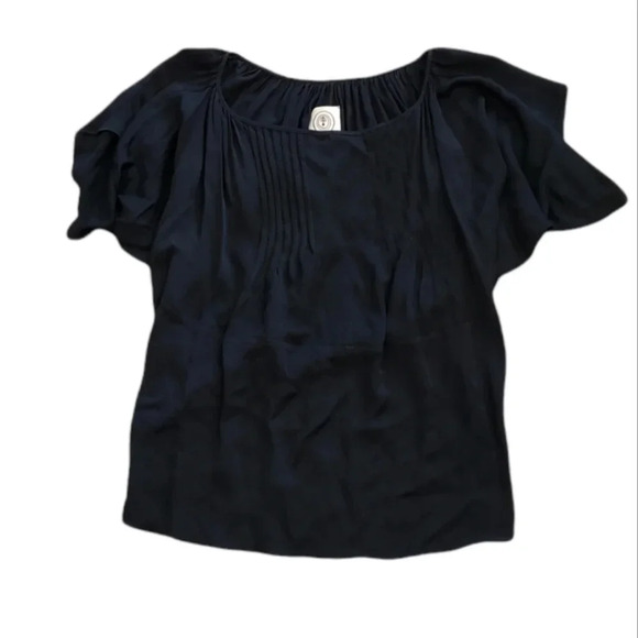 Anagram Black Sheer Silk Blouse 4 - Picture 1 of 5